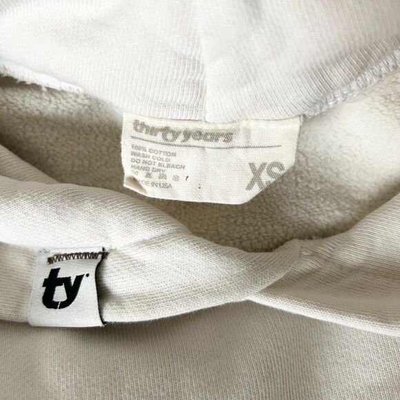 Thirty Years Women's Oversized Hoodie in Cream Size XS - Picture 4 of 4
